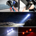 Waterproof Car Emergency Escape Rescue Self defense Solar Torch Light,USB Rechargeable Solar Powered Led Flashlight with magnet